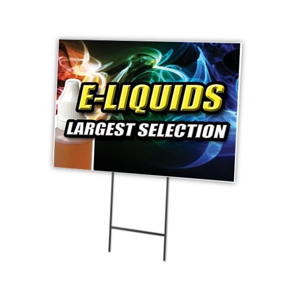 Signmission E-liquids Largest Selec Yard & Stake outdoor plastic coroplast window, 1216 E-Liquids Largest Selec C-1216 E-Liquids Largest Selec - main